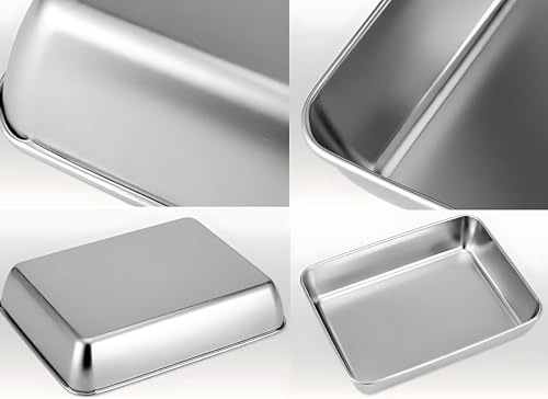 Old Tjikko Quarter Sheet Pan 14.2'' x 11'', 304 Stainless Steel Cookie Sheet Tray, Nonstick Baking Pan for Oven, Toaster, Cookie and Roasting, Dishwasher Safe & Rust Resistant - size: 14.2‘’ x 11''