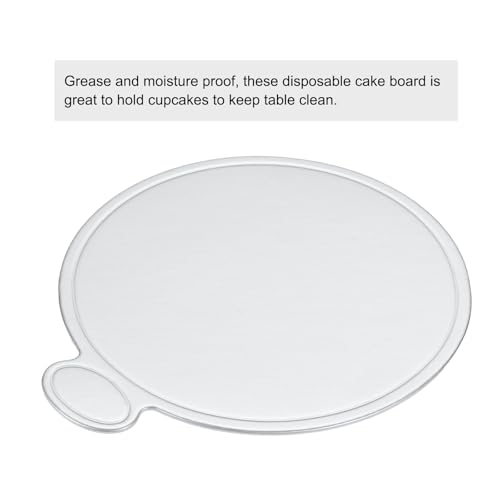 uxcell 200pcs Mini Cake Boards, Mousse Cake Cardboards Round Cake Bases Plates Cupcake Dessert Displays Base Tray for Cupcakes, Cakes, Pastries Base - Grease Proof (Silver Tone) - color: Silver Tone, size: 8 cm/3.1 inch