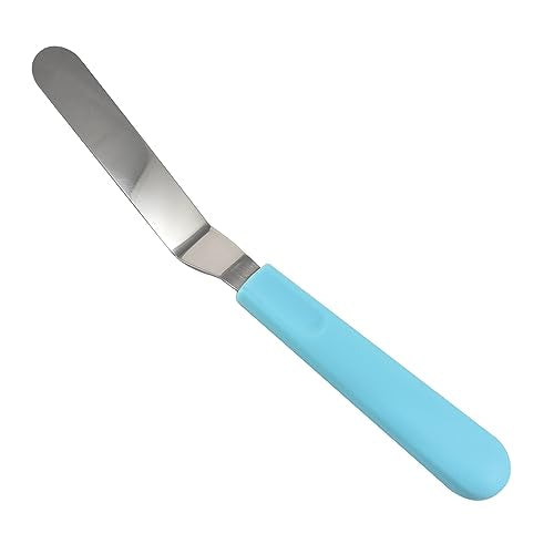 R&M Offset Spatula 9" – Flexible Stainless Steel Icing Spatula with Comfortable Handle for Cakes & Frosting