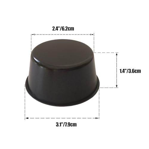 6 Pack Nonstick Popover Pans, 3 Inch Individual Mini Cupcake Tins - size: 3.1" x 1.4"