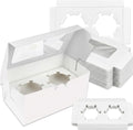 18-Pack 2-Cupcake Boxes with Clear Window, 6.3 x 3.54 x 2.95 Inch