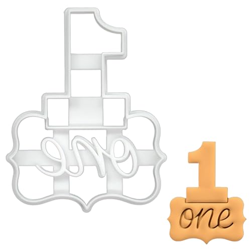 BAKERLOGY Number One Cookie Cutter - Detailed Biscuit Cutter Design for Baking and Crafts, ideal on fondant, dough, clay