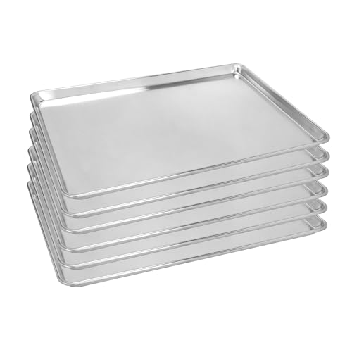 6 Pack Full Size Aluminum Baking Sheet Pan, 26 x 18 in - size: 6-pack Solid Full Size (26"×18")