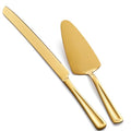 GoGeiLi Gold Stainless Steel Wedding Cake Cutting Set - color: Gold