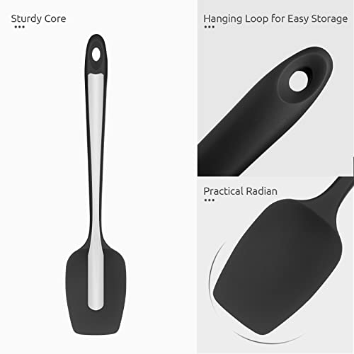 U-Taste Silicone Spoon Spatula, 600°F High Temp Spoonula, 11.38", Black - color: Black, size: 11.38 in (spoon spatula)