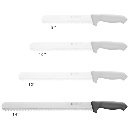 KUTLER Professional 14-Inch Bread Knife and Cake Slicer with Serrated Edge - Ultra-Sharp Stainless Steel Cutlery - size: 14"
