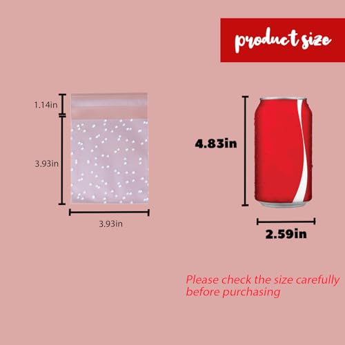 200Pcs White Polka Dot Cookie Bags, Self Sealing Cellophane Bags - color: Polka Dot-white, size: 4 x 4 inch
