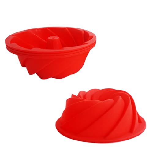 4 Inch Fluted Tube Spiral Silicone Cake Pan, Nonstick Baking Mold - size: 4 Inch-Spiral-4 Pack