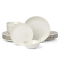 Lenox French Perle Scallop White Stoneware 18-Piece Dinnerware Set for 6 - color: White, style: 18-Piece Dinnerware Set