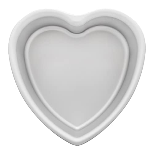 Fat Daddio's PHT-83 Anodized Aluminum Heart Cake Pan, 8 x 3 Inch - size: 8 x 3 Inch, style: Solid Bottom