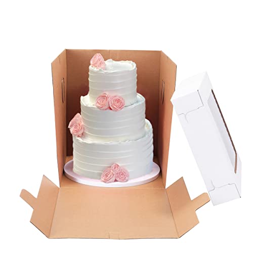 Tall Cake Boxes for Tier Cakes,3 Sizes 6 Pack