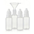 Chedin 5 PCS 4 Bottles + 1 Funnel 15ml 0.5oz Small Plastic Dropper Bottles -Empty,Portable & Refillable Travel Containers for Eye Drops
