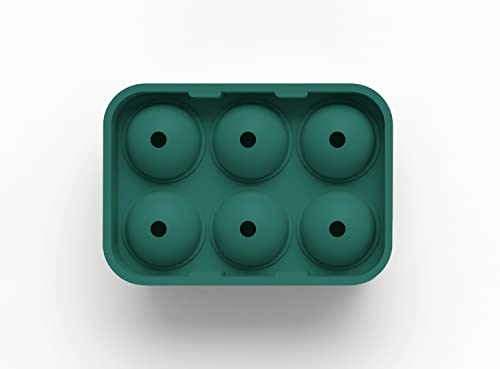 Silicone Ice Cube Trays, 2 Inch Square Ice Molds & Sphere Combo, BPA Free - color: Small 6+6 (Green)