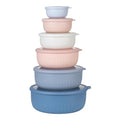 COOK WITH COLOR Prep Bowls with Lids- Wide and Deep Nesting Plastic Small Mixing Bowl Set with Lids, 12 Piece Set - Wide Bowls, Blue/Pink - color: Blue/Pink, size: 12 Piece Set - Wide Bowls