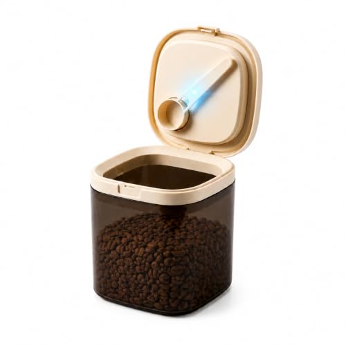 Airtight Food Storage Container with Magnetic Scoop & Built-in Leveler, 1200ML Coffee Storage Container with Date Tracker, BPA Free UV Blocking Food Container for Coffee Beans, Ground Coffee, Tea - color: 1200 ML