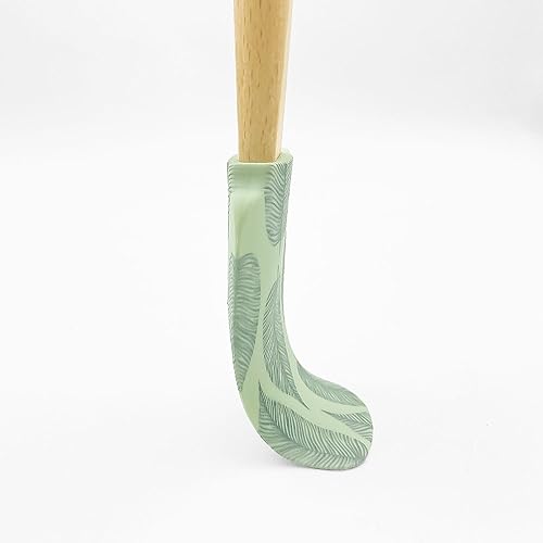 Silicone Kitchen Spatula Set, Wooden Handle Spatula Set for Baking, Cooking, and Mixing (leaf) - color: Leaf
