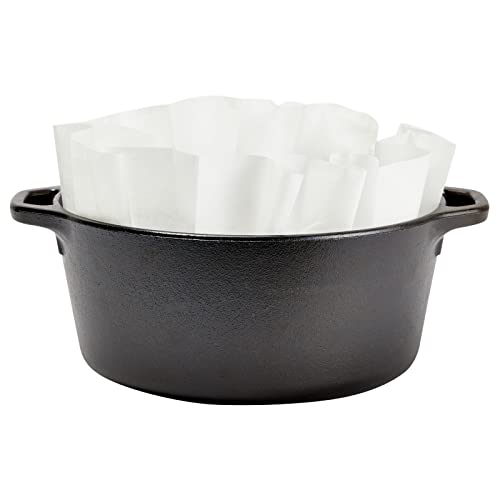 Juvale Parchment Paper Dutch Oven Liners - Heat-Resistant Pre-Cut 20-Inch Parchment Paper Rounds - Cast Iron Dutch Oven Liners for Camping - Pack of 50, 20 In, White