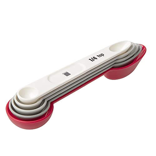 Prepworks Dual-Ended, Magnetic Measuring Spoon Set, White, 5 Piece - color: White, size: 1 Tbsp (15 ml)