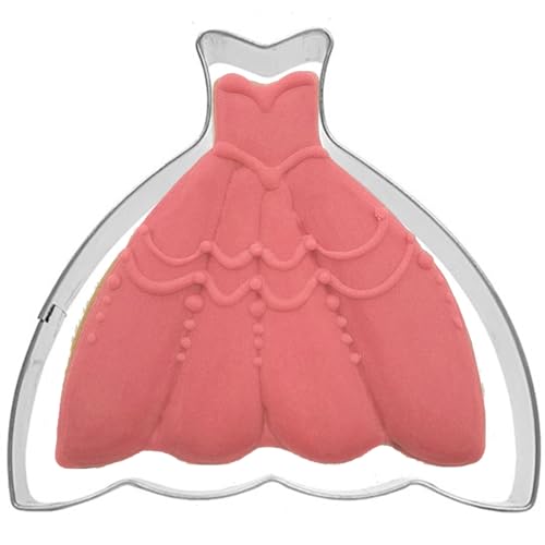 Large Princess Dress Shaped Cookie Cutter Steel Strapless Party 4.6 in - size: Model 9
