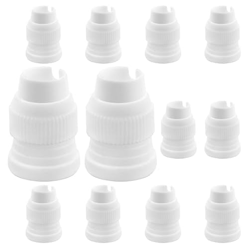 12Pcs White Piping Bag Couplers - color: White