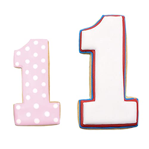 Ann Clark Number 1 Cookie Cutter Set of 2, Made in USA - size: 2-Piece Set