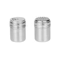 2 PCS Stainless Steel Salt and Pepper Shaker Seasoning Cans with Adjustable Pour Holes for Salt Powder Sugar Cinnamon Pepper Kitchen Dinner Table Cooking Baking Camping Tool