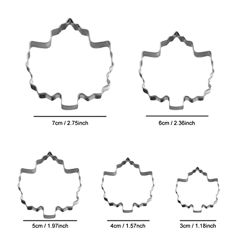 Maple Cookie Cutters Thanksgiving Day, 5 Pack - style: M-Maple Leaf
