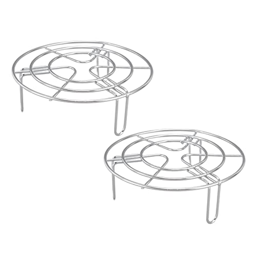 2Pcs Round Cooking Rack, 6 inch Stainless Steel Cooling Steaming Grilling Rack, Wire Baking Roasting Rack for Air Fryer Pressure Cooker Round Cake Pans Stockpot, Oven & Dishwasher Safe