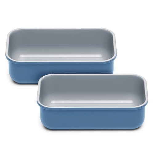 Caraway Non-Stick Ceramic-Coated 1 lb Loaf Pan Duo - color: Slate, size: 2x Loaf Pan (1lb)