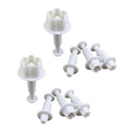 8Pcs White Flower Plunger Cookie Cutters, Blossom Cake Fondant Mold,DIY Flower Cake Fondant Mold Plastic Cake Decorating Tools Baking Accessories for Baking Plastic, Dessert and Candy Sculpting Tools