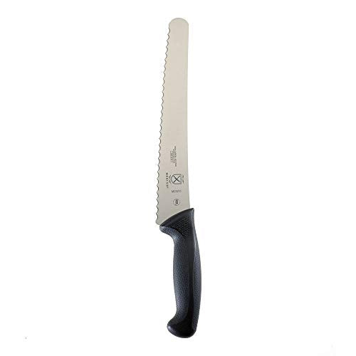 Mercer Culinary M23211 Millennia Black Handle, 10-Inch Left Handed Wavy Edge Wide, Bread Knife - size: 10", style: Millenia Black Handle