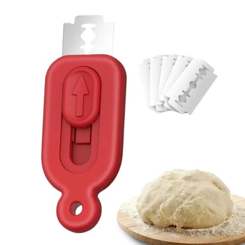 Premium Extractable & Magnetic Bread Lame Dough Scoring Tool, Sourdough Bread Lame Slashing Tool, Bread Dough Cutter Slashing Razor Tool,5 Razor Blades, Dough Scoring Knife Upgraded (Red) - color: Red