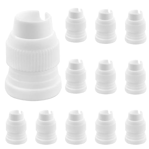 12Pcs White Piping Bag Couplers - color: White