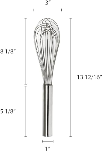 TrueCraftware- 14" Stainless Steel Piano Whip Whisk Commercial Kitchen Heavy Duty Balloon Wire Whisk Egg Beater for Baking Mixing Blending Stirring - color: Piano Wire Whisk, size: 14 Inch