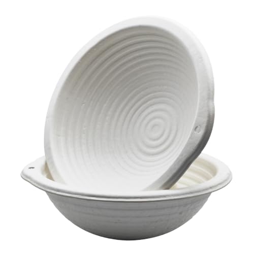 9'' Wood Pulp Round 1kg Banneton Bread Proofing Basket 2 Pack - style: Round