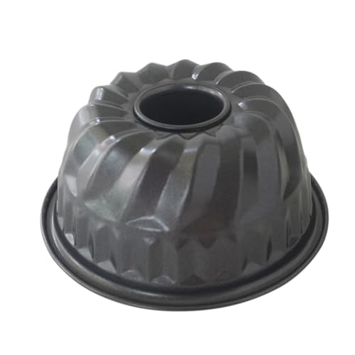 4 Inch Small Fluted Tube Cake Pan, Mini Nonstick Kugelhopf Mold - color: Black