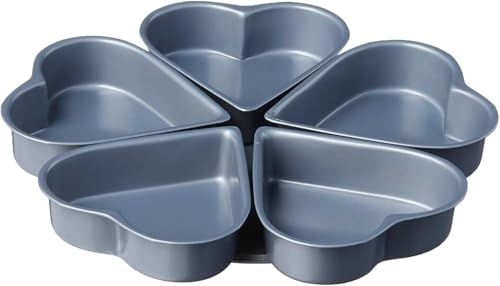 Fox Run Linked Heart Cake Pan, 4-Inch Hearts, Nonstick Heat Shaped Cake Pan - style: Linked Heart Pan