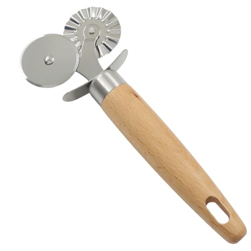 Double Wheel Dual-Head Pastry Cutter, 1Pcs - size: Double Wheel