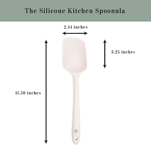 Improved Spatula, Skinny Spatula, Spoonula in Designer White, Silicone Spatula Set 3 Piece, Off-White