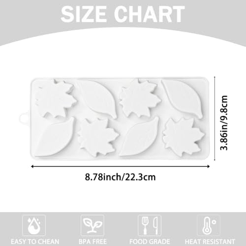 2PCS Maple Leaf Silicone Molds with 2 Different Shaped for Chocolate, Candy - color: White(maple leaf)-R0270