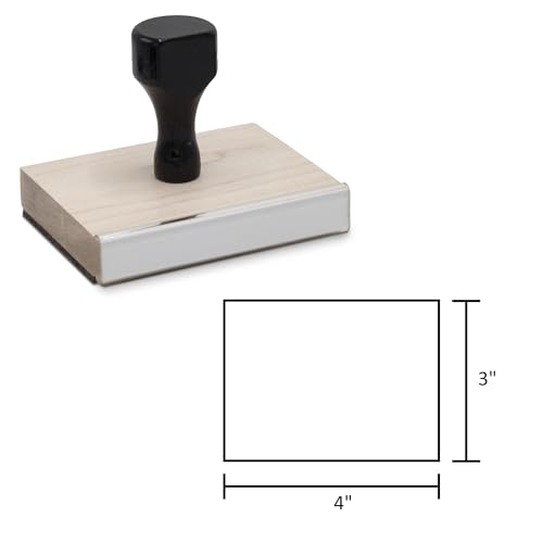 Infusion Traditional Wood Stamp with Black Wood Handle (3" x 4") - size: 3" x 4"
