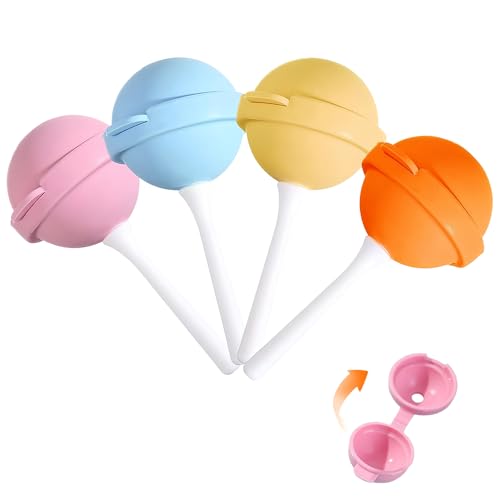 Silicone Popsicles Molds, Food Grade Lollipop Silicone Freezer Molds, BPA-Free, Easy Pop-Out with Sticks, Reusable DIY Ice Pop for Yogurt Juice Smoothies Suitable Kids, Adults&Party (4pcs) - size: 4PCS