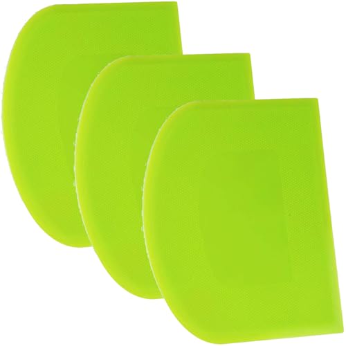SURDOCA Dough Scraper Bench Scraper - 3P 5.9x4.3" Plastic Flexible Bowl Scraper, Sharp Edge & Angles Cake Scraper. Non-Slip Bakeware Decorating Tools Sculpting & Modeling Tools - Pure Green - color: Pure Green, size: 15x11cm/5.9x4.3''
