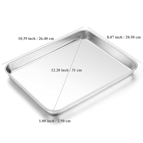 Baking Sheet with Rack Set, Stainless Steel Cookie Sheet with Cooling Rack - size: 10 inch