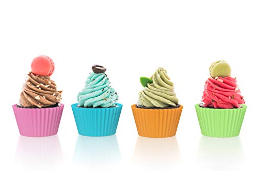 Bakerpan Silicone Mini Cupcake Liners - 24 Pack Non-Stick Muffin Cups