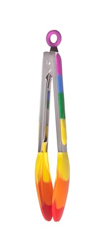 Cooking With Pride Silicone Tools, Non-Stick and Heat-Safe, Includes Slotted Turner, Pastry Brush, and Tongs - size: Slotted Turner, Pastry Brush & Tongs