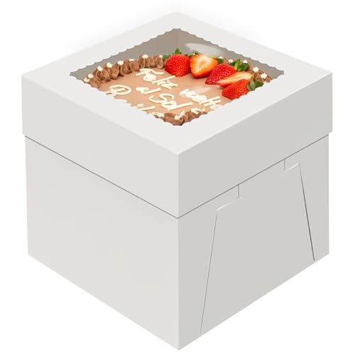 WINKIO Cake Boxes 8 inch, Cake Carrier Holder, Storage Transport Container - size: 8x8x8