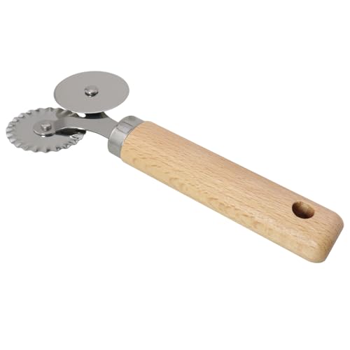 Stainless Steel Pastry Double Cutter Wheel 360 Degree Rolling Embossing Wheel Pasta Cutter Dough Scalloper Grid Roller Pizza Maker Pie Tool Kitchen Baking Utensils
