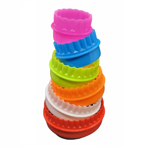 Handy Housewares 6pc Scalloped Biscuit/Cookie Dough Cutter Set, Round & Flower Edged, Dishwasher Safe, Plastic - size: 1 Set