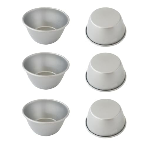 3 Inch Metal Pudding Molds, Mini Egg Tart Pan, Round Flan Baking Cup - size: 3.3" x2.2" x1.57" Carbon Steel